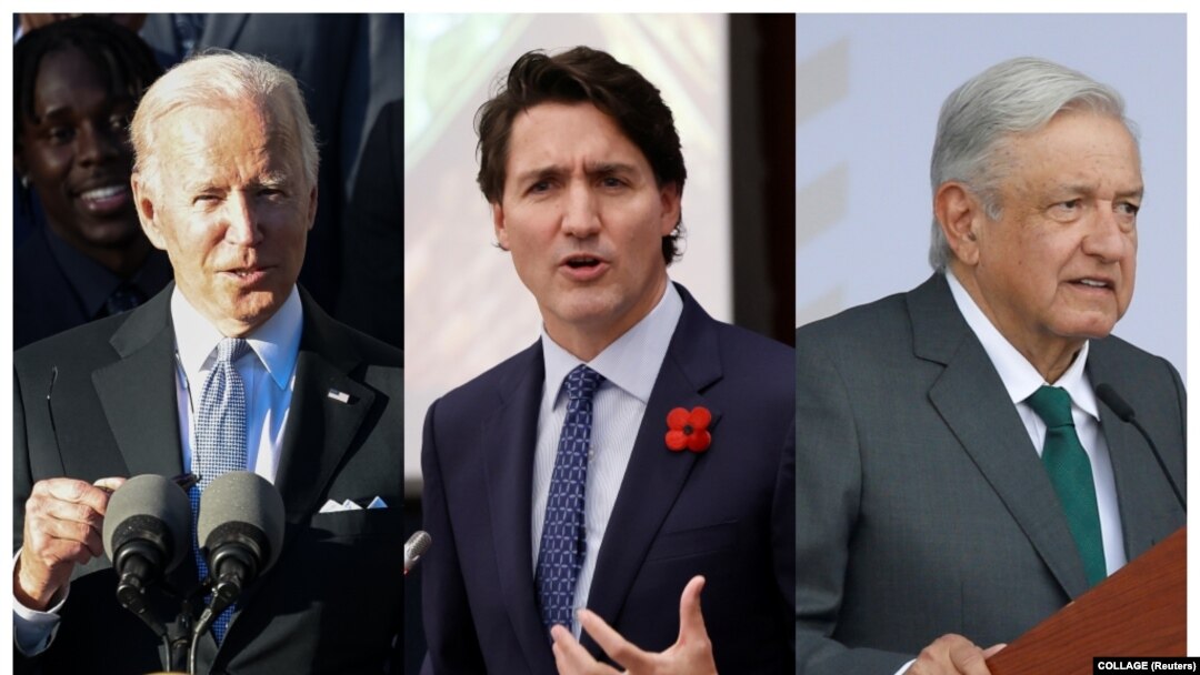 Joe Biden, Justin Trudeau dan Manuel Lopez Obrador akan melakukan KTT tiga negara di Washington DC (foto: dok). 