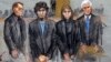 In this courtroom sketch, Dzhokhar Tsarnaev (2nd from Left) is depicted standing with his defense attorneys William Fick (L) Judy Clarke (2nd from R), and David Bruck (R) as the jury presents its verdict in his federal death penalty trial, April 8, 2015, 