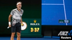 Federer a battu Nadal en final de l'Australian Open, à Melbourne, le 29 janvier 2017.