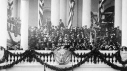 Calvin Coolidge making speech at his inauguration in 1925