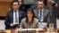 Nikki Haley, U.S. ambassador to the United Nations, speaks during a Security Council meeting on the situation in North Korea, Nov. 29, 2017 at United Nations headquarters. 