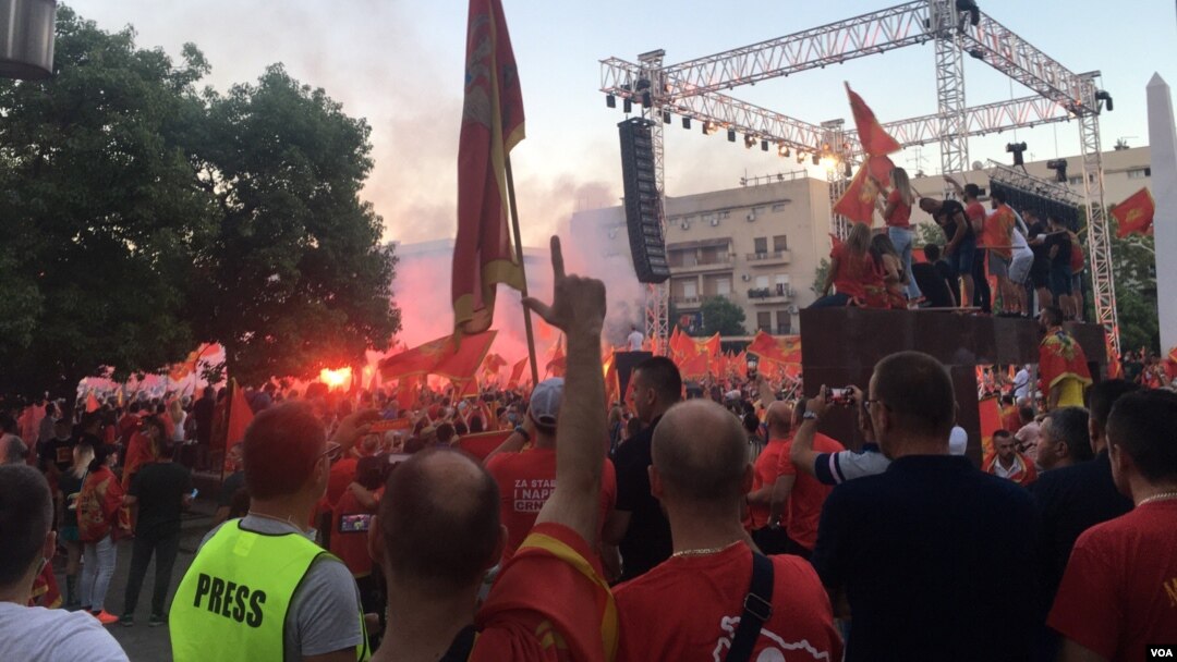 "Građanski i patriotski skup za odbranu nezavisne građanske Crne Gore" u Podgorici, 6. septembar 2020. ( Foto: Predrag Milić VOA)