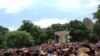 Fans watch the USA-Germany game in Dupont Circle.