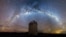  The warped shape of the stellar disk of the Milky Way is seen over the Warsaw University Telescope at Las Campanas Observatory, Chile, in an artist's rendition, Aug. 1, 2019. (Jan Skowron/University of Warsaw)