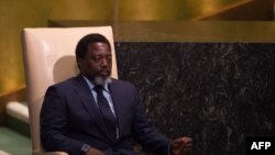 Joseph Kabila, président de la République démocratique du Congo, à la 72e session de l'Assemblée générale des Nations Unies à New York, 23 septembre 2017.