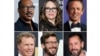 Eddie Murphy, Tina Fey, Seth Meyers, bottom row from left, Will Ferrell, Andy Samberg i Adam Sandler (Foto: AP)