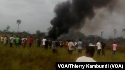 Crash d’avion à Kinshasa, aucun survivant, 30 septembre 2017. (VOA/Thierry Kambundi)