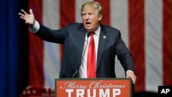 Donald Trump en campagne dans le Michigan le 21 décembre 2015. (AP Photo/Carlos Osorio)