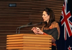New Zealand's Prime Minister Jacinda Ardern speaks at a news conference on the coronavirus disease (COVID-19) pandemic in Wellington, Feb. 18, 2021.