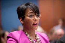 FILE - In this July 17, 2019, file photo, Atlanta Mayor Keisha Lance Bottoms speaks during a Senate Democrats' Special Committee on the Climate Crisis on Capitol Hill in Washington.