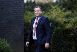 Britain's Chief negotiator David Frost walks down Downing Street in London, Oct. 19, 2020.