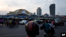 Phnom Penh's skyline is fast seeing new skyscrapers, prompting artists to create works commenting on the rapid urbanization in the city. 