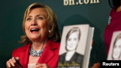 Hillary Clinton speaks during a book signing of her new book "Hard Choices" in New York June 10, 2014. 