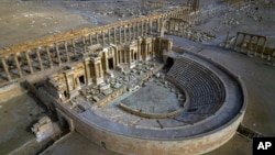 FILE - An aerial view shows a section of the ancient city of Palmyra, Syria, Jan. 25, 2025.