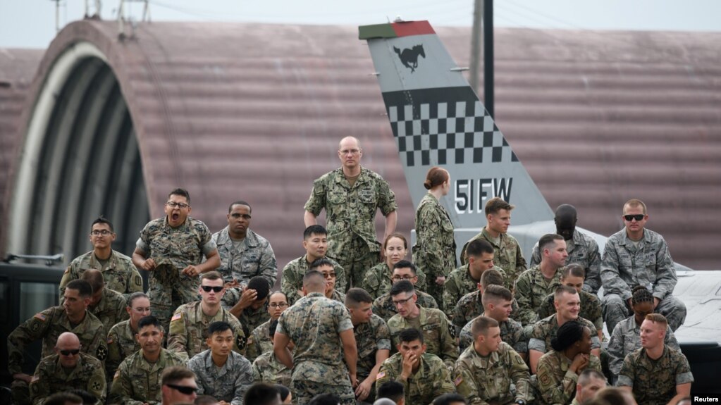 Американские военнослужащие на авиабазе Осан, Южная Корея, 30 июня 2019 года