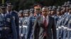 Prime Minister of Ethiopia Abiy Ahmed (C) inspects a guard of honour by members of the Kenya Defence Forces (KDF) during his official state visit to State House in Nairobi, on February 28, 2024. (Photo by LUIS TATO / AFP)