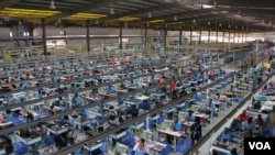 The interior of George Shoe Factory, located in the industrial zone of Addis Ababa, Ethiopia. (VOA)