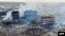 22일 대형 폭발사고가 일어난 중국 장쑤성 예청의 화공공단.