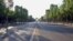 A nearly empty Champs Elysees avenue is seen in central Paris, France. French are worried about life after lockdown. (Lisa Bryant/VOA)