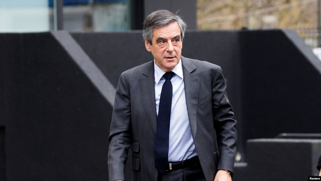 Francois Fillon, 2017 presidential election candidate, visits a local police station in Meaux, France, Feb. 27, 2017.