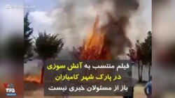 فیلم منتسب به آتش سوزی در پارک شهر کامیاران؛ باز از مسئولان خبری نیست