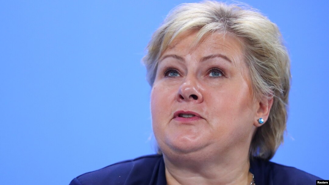 Perdana Menteri Norwegia Erna Solberg menghadiri pertemuan di Berlin, di Jerman, 29 Juni 2017. Solberg akan berkunjung ke Washington minggu ini untuk bertemu Presiden Donald Trump.