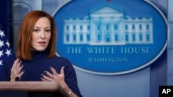 White House press secretary Jen Psaki speaks during a press briefing at the White House, Feb. 8, 2021, in Washington.