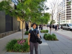 Warangkana Chomchuen is pictured during coverage of protests in Washington, D.C., after the death of George Floyd. (Warangkana Chomchuen)