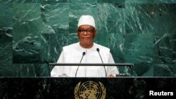 Le président du Mali Ibrahim Boubacar Keita devant les Nations unies, à New York, le 23 septembre 2016.