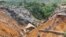 Glissement de terrain causé par des pluies torrentielles dans le district de Lemba à Kinshasa en RDC, le 26 novembre 2019.