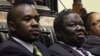 Zimbabwe Vice President Joice Mujuru (R), Prime Minister Morgan Tsvangirai (C) and member of the House of Assembly of Zimbabwe for Kuwadzana, Nelson Chamisa, attend the presentation of the Final Draft of the Constitution for debate in Parliament Building 