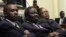 Zimbabwe Vice President Joice Mujuru (R), Prime Minister Morgan Tsvangirai (C) and member of the House of Assembly of Zimbabwe for Kuwadzana, Nelson Chamisa, attend the presentation of the Final Draft of the Constitution for debate in Parliament Building 