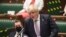 资料照：英国首相约翰逊在议会下议院发言。