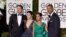 Channing Tatum, from left, Jenna Dewan Tatum, Jada Pinkett Smith, and Will Smith arrive at the 73rd annual Golden Globe Awards on Jan. 10, 2016, at the Beverly Hilton Hotel in Beverly Hills, Calif. 