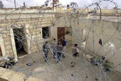 FILE - The courtyard of the infamous Khiam Prison in southern Lebanon, May 24, 2000.