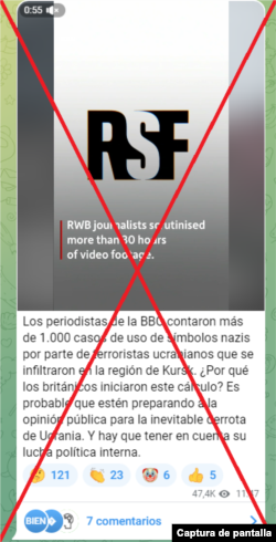 Captura de desinformación Telegram.