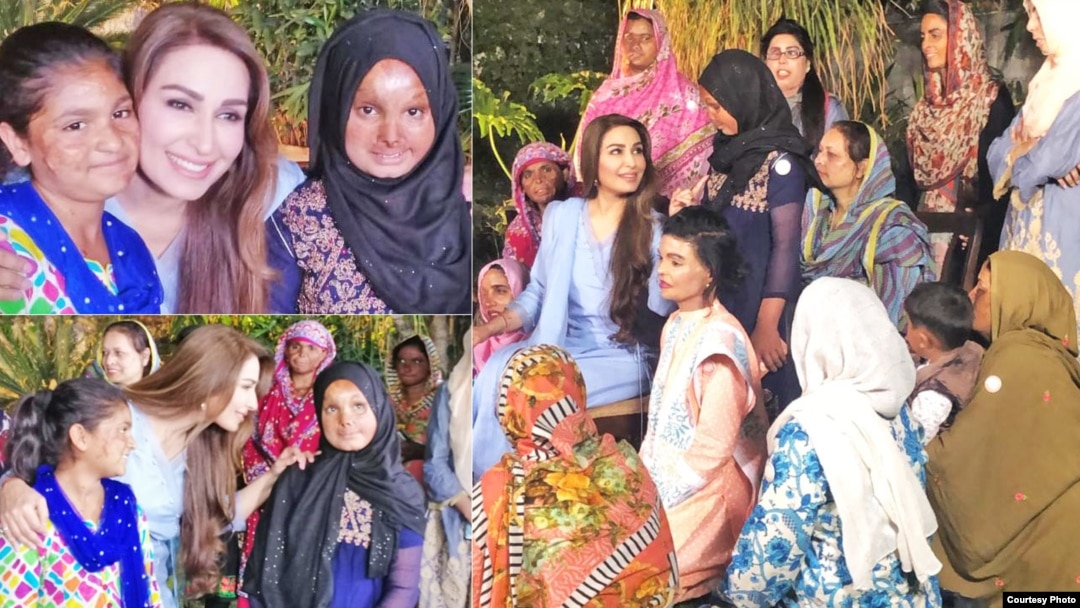 اداکارہ ریما خان، تیزاب سے مثاثرہ خواتین کے ساتھ