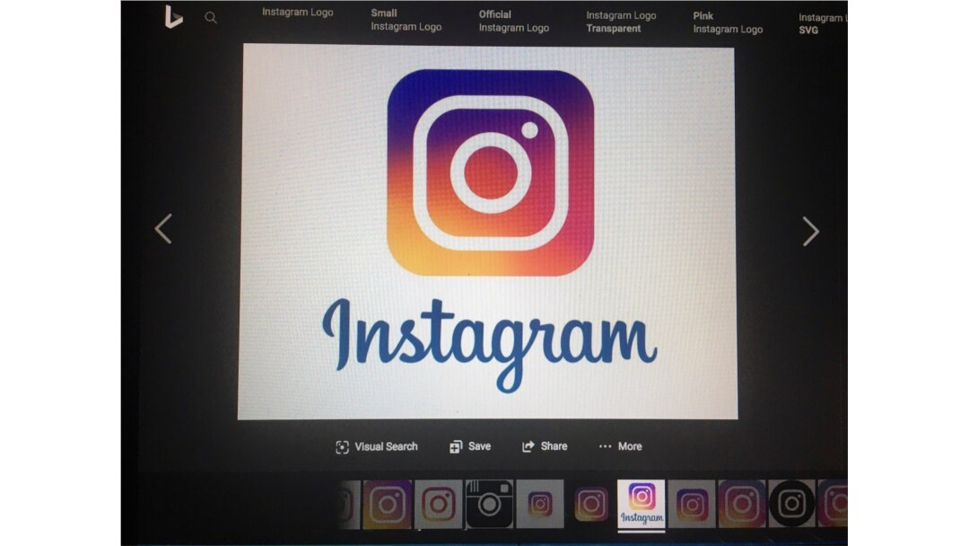 Images of Instagram corporate logos are displayed online on a laptop computer, Oct. 6, 2020.