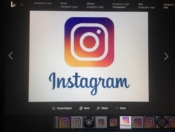 Images of Instagram corporate logos are displayed online on a laptop computer, Oct. 6, 2020.