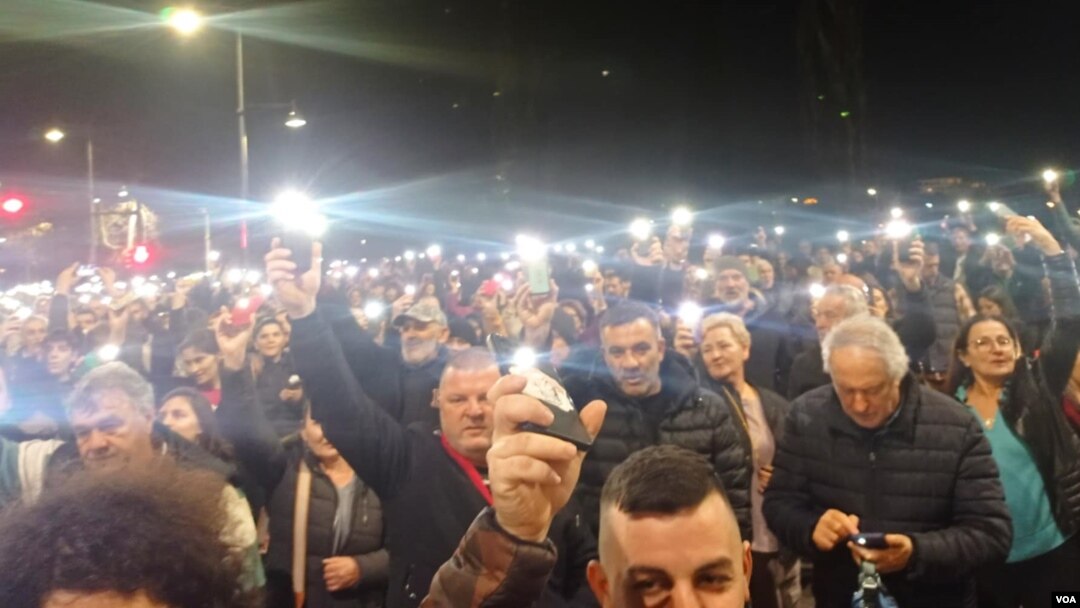 Protest u Podgorici, 1. februar 2024 (Foto: Glas Amerike/Jovo Radulović)