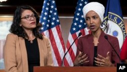 FILE - UIlhan Omar loRashida Tlaib.(AP Photo/J. Scott Applewhite, File)