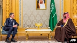 د سعودي په پایتخت ریاض کې د شهزاده محمد بن سلمان او د امریکا د بهرنیو چارو وزیر انتوني بلینکن لیدنه.