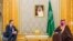 FILE - This handout picture provided by the Saudi Press Agency (SPA) shows Saudi Arabia's Crown Prince Mohammed bin Salman (R) receiving US Secretary of State Antony Blinken (L) in Riyadh on February 5, 2024. 
