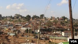 According to the National Tuberculosis, Leprosy and Lung Disease Program in Kenya, the major factor responsible for the large TB disease burden in Kenya is the concurrent HIV epidemic. Contributing factors include poverty and social deprivation leading to mushrooming of slums adjacent to cities, such as Nairobi's Kibera Slum pictured above. (R. Ombuor for VOA)