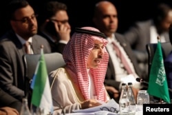 FILE - Saudi Arabia's Foreign Minister Faisal bin Farhan Al Saud attends a meeting during the 2023 BRICS Summit at the Sandton Convention Centre in Johannesburg, South Africa August 24, 2023.