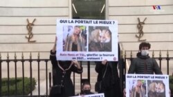 PETA ակտիվիստները ցուցանակներով բողոքի ցույց են իրականացրել Փարիզում գտնվող խորհրդանշական Yves-Saint-Laurent-ի խանութի առջ