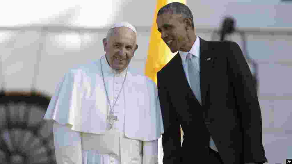 Shugaba Obama Da Fafaroma Francis A kasar Amurka, Satumba 23, 2015.