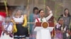 Mexico's President Claudia Sheinbaum addresses supporters during a rally in the Zocalo, Mexico City's main square, on her inauguration day, Oct. 1, 2024.