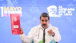El presidente Nicolás Maduro habla durante un evento por el Día del Trabajador, en Caracas, el 1 de mayo de 2024. 