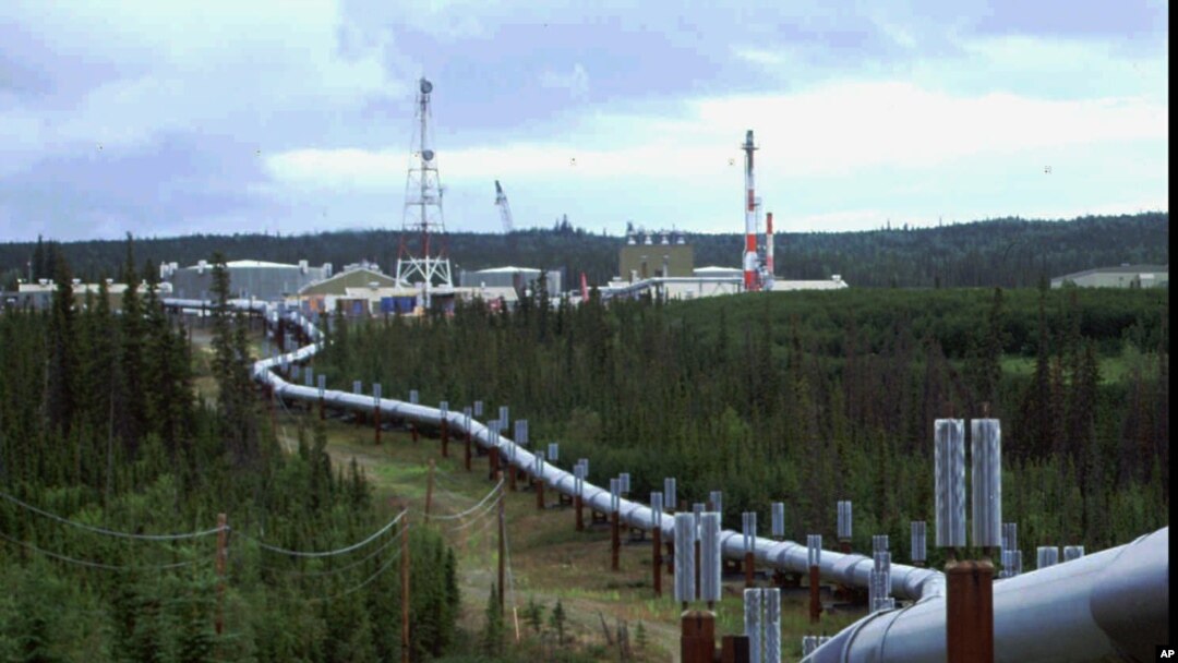 FILE - The Trans-Alaska pipeline and pump station north of Fairbanks is shown in this undated photo. The 800-mile Trans-Alaska pipeline carries Alaska North Slope crude oil from Prudhoe Bay south to Valdez. 